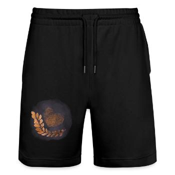 Liebe Herz Fingerabdruck Aquarellkreis Geschenk - Stanley/Stella Unisex Bio Joggingshorts Trainer  - Schwarz - Vorne - Nik (191cm) & Marisol (170cm)