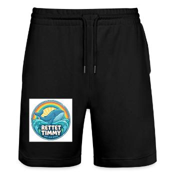 Rettet Timmy – Save Our Whale - Stanley/Stella Unisex Bio Joggingshorts Trainer  - Schwarz - Vorne - Nik (191cm) & Marisol (170cm)