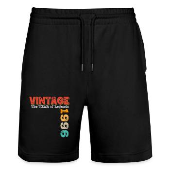 Vintage 1996 - Stanley/Stella Unisex Bio Joggingshorts Trainer  - Schwarz - Vorne - Nik (191cm) & Marisol (170cm)