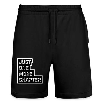 Just One More Chapter Lustig Bücherwurm Lesen Cool - Stanley/Stella Unisex Bio Joggingshorts Trainer  - Schwarz - Vorne - Nik (191cm) & Marisol (170cm)