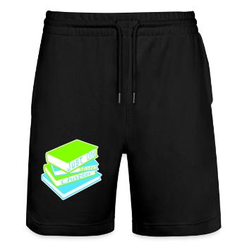 Just One More Chapter Lustig Bücherwurm Lesen Cool - Stanley/Stella Unisex Bio Joggingshorts Trainer  - Schwarz - Vorne - Nik (191cm) & Marisol (170cm)