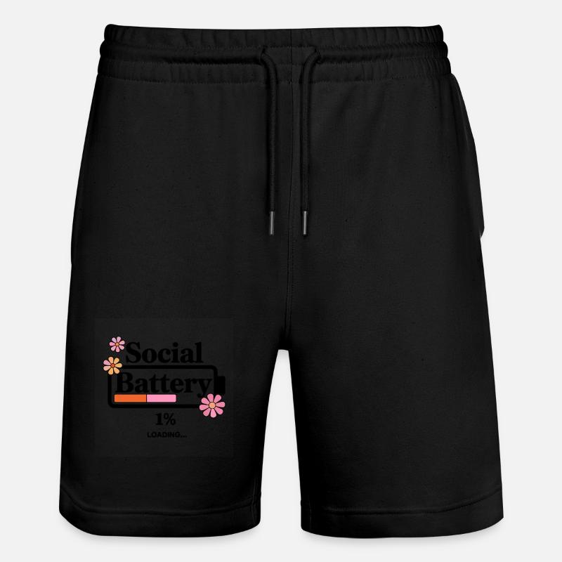 Batterie sociale 1 % - Short de jogging bio TRAINER Stanley/Stella unisexe - noir