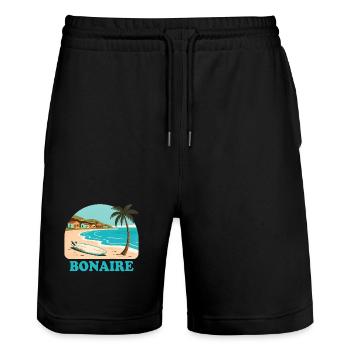 Bonaire - Short de jogging bio TRAINER Stanley/Stella unisexe - noir - Devant - Nik (191cm) & Marisol (170cm)