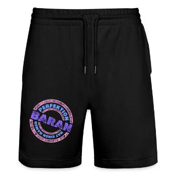 Perfekt Baran - Stanley/Stella Unisex Bio Joggingshorts Trainer  - Schwarz - Vorne - Nik (191cm) & Marisol (170cm)