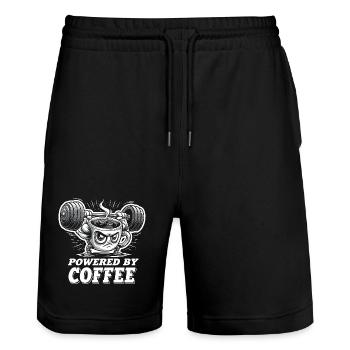 Tasse de café drôle pour la salle de sport et le bodybuilding masculin - Short de jogging bio TRAINER Stanley/Stella unisexe - noir - Devant - Nik (191cm) & Marisol (170cm)