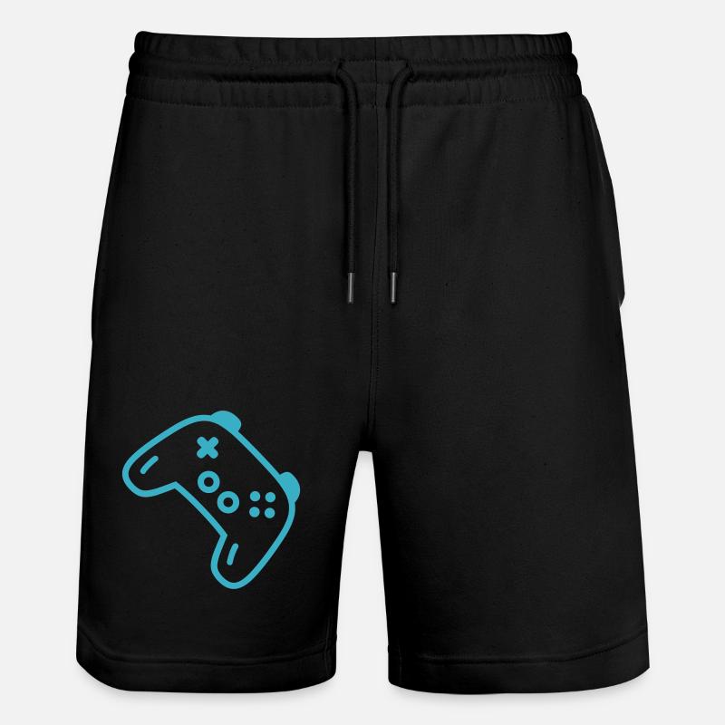 Türkise Controller-Silhouette - Stanley/Stella Unisex Bio Joggingshorts Trainer - Schwarz