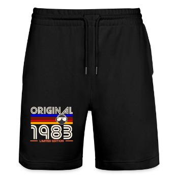 Original 1983 Édition Vintage - Short de jogging bio TRAINER Stanley/Stella unisexe - noir - Devant - Nik (191cm) & Marisol (170cm)
