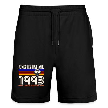 Original 1993 Edition Rétro Limité - Short de jogging bio TRAINER Stanley/Stella unisexe - noir - Devant - Nik (191cm) & Marisol (170cm)