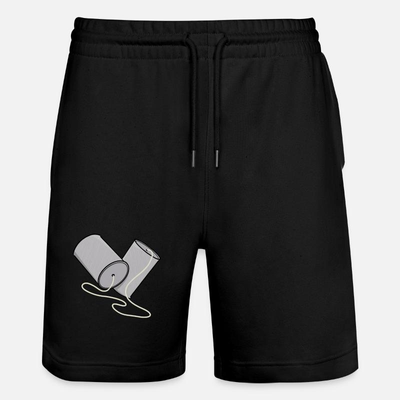 Tin Can Phone Nostalgia - Stanley/Stella Trainer Unisex Organic Jogging Shorts - black