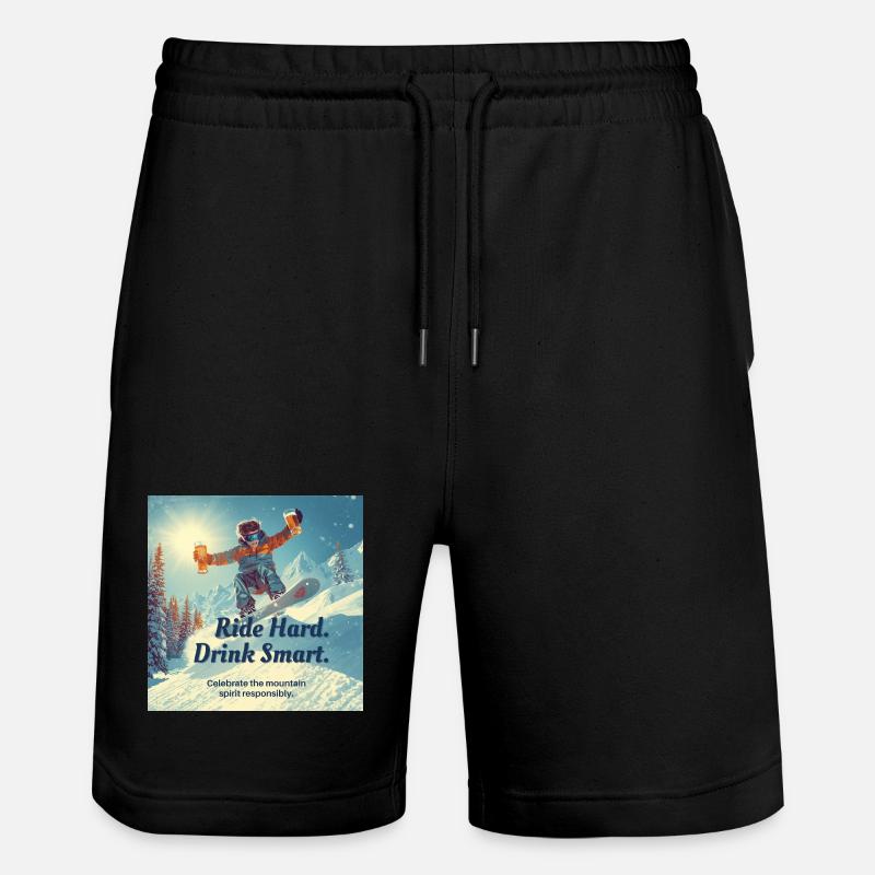 Ride Hard Drink Smart Bergspaß - Stanley/Stella Unisex Bio Joggingshorts Trainer  - Schwarz