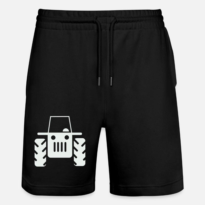 Retro Traktor  - Stanley/Stella Unisex Bio Joggingshorts Trainer  - Schwarz