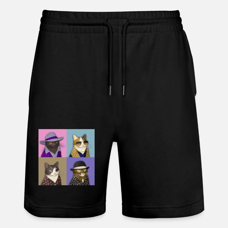 Badass Cat Quartet - Short de jogging bio TRAINER Stanley/Stella unisexe - noir