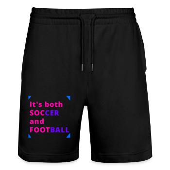 Conception duale du football et du football - Short de jogging bio TRAINER Stanley/Stella unisexe - noir - Devant - Nik (191cm) & Marisol (170cm)