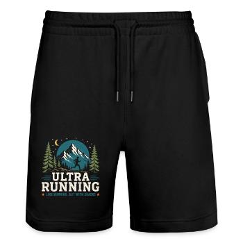 Ultra Running - Like Running, But With a Snacks - Stanley/Stella Trainer Unisex Organic Jogging Shorts - black - Front - Nik (191cm) & Marisol (170cm)