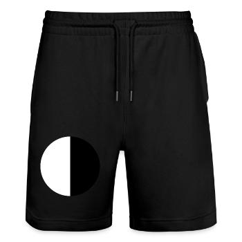 Halbmond Blockgrafik Weiß und Schwarz - Stanley/Stella Unisex Bio Joggingshorts Trainer  - Schwarz - Vorne - Nik (191cm) & Marisol (170cm)