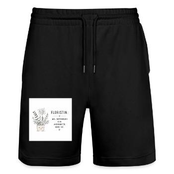 Floristin: Superheldin der Pflanzenwelt - Stanley/Stella Unisex Bio Joggingshorts Trainer  - Schwarz - Vorne - Nik (191cm) & Marisol (170cm)