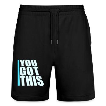 You Got This Motivierend Inspirierend Spruch Zitat - Stanley/Stella Unisex Bio Joggingshorts Trainer  - Schwarz - Vorne - Nik (191cm) & Marisol (170cm)