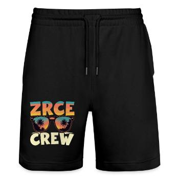 Zrce Party Crew - Stanley/Stella Trainer Unisex Organic Jogging Shorts - black - Front - Nik (191cm) & Marisol (170cm)