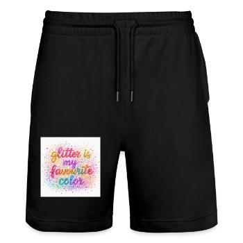 Les paillettes sont ma couleur préférée - Short de jogging bio TRAINER Stanley/Stella unisexe - noir - Devant - Nik (191cm) & Marisol (170cm)