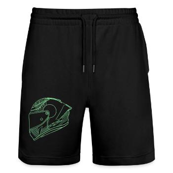 Helm - Stanley/Stella Unisex Bio Joggingshorts Trainer  - Schwarz - Vorne - Nik (191cm) & Marisol (170cm)