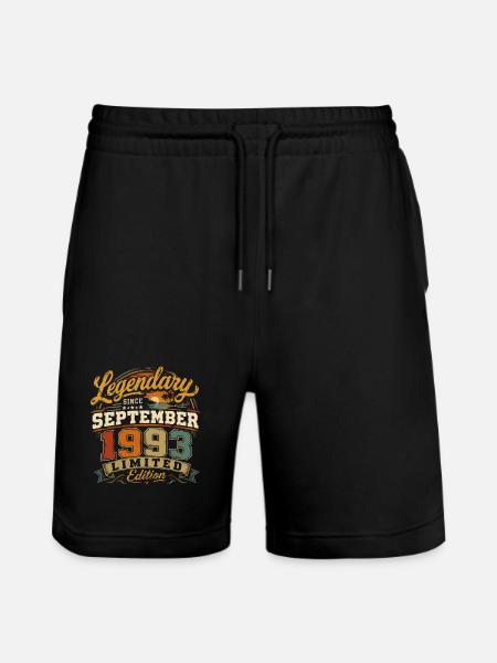Legendaarinen syyskuusta 1993 lähtien Vintage Gift - Stanley/Stella Trainer unisex luomu-collegeshortsit - musta