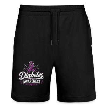 Bewusstsein für Diabetes - Stanley/Stella Unisex Bio Joggingshorts Trainer  - Schwarz - Vorne - Nik (191cm) & Marisol (170cm)