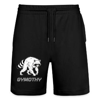 Gymothy - Stanley/Stella Trainer Unisex Organic Jogging Shorts - black - Front - Nik (191cm) & Marisol (170cm)