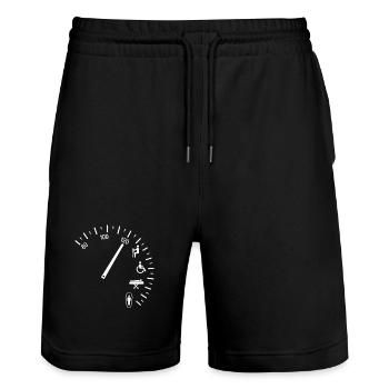 Minimalist Health Humor Gauge - Stanley/Stella Trainer Unisex Organic Jogging Shorts - black - Front - Nik (191cm) & Marisol (170cm)