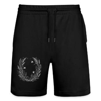 Fleurs sauvages avec abeilles - Short de jogging bio TRAINER Stanley/Stella unisexe - noir - Devant - Nik (191cm) & Marisol (170cm)