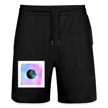 La Terre dans une galaxie pastel - Short de jogging bio TRAINER Stanley/Stella unisexe - noir - Devant - Nik (191cm) & Marisol (170cm)