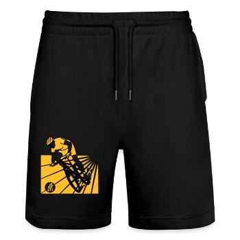 VTT - Short de jogging bio TRAINER Stanley/Stella unisexe - noir - Devant - Nik (191cm) & Marisol (170cm)