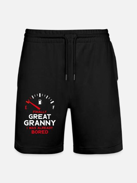 FINALLY GREAT GRANNY FINALLY GREAT-GRANDMA - Stanley/Stella Trainer Unisex Organic Jogging Shorts - black