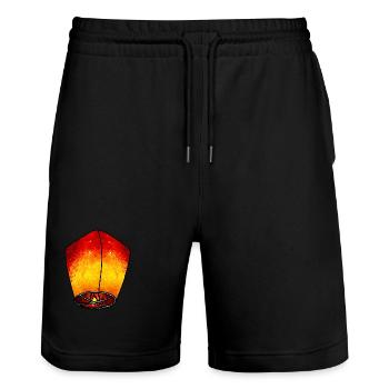 Cosmic Sky Lantern - Stanley/Stella Trainer Unisex Organic Jogging Shorts - black - Front - Nik (191cm) & Marisol (170cm)