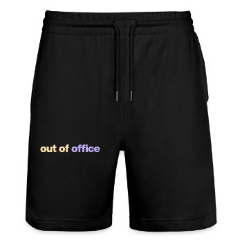 Out of Office - Stanley/Stella Trainer Unisex Organic Jogging Shorts - black - Front - Nik (191cm) & Marisol (170cm)