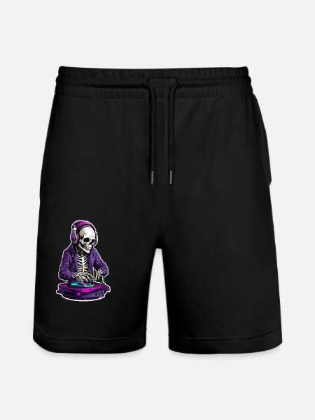 Skeleton DJ - Stanley/Stella Trainer Unisex Organic Jogging Shorts - black