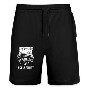 Offizielles Schlafshirt lustige Ratte, Geschenk - Stanley/Stella Unisex Bio Joggingshorts Trainer  - Schwarz - Vorne - Nik (191cm) & Marisol (170cm)