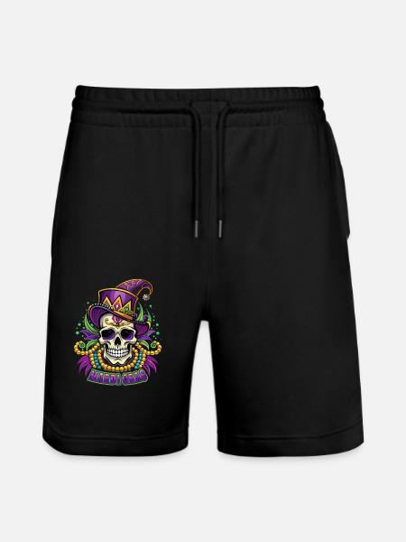 Mardi Gras - Carnival - Skull - Gift - Stanley/Stella Trainer Unisex Organic Jogging Shorts - black