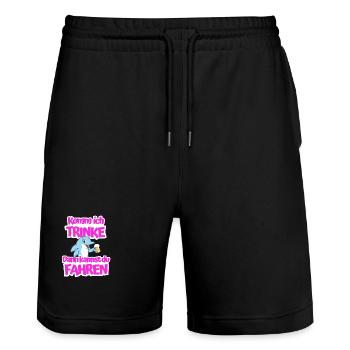 Komm ich trinke dann kannst du fahren - Stanley/Stella Unisex Bio Joggingshorts Trainer  - Schwarz - Vorne - Nik (191cm) & Marisol (170cm)