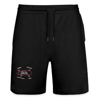 Nur ja heißt ja! §177 StGB Abs. 2 Sexualstrafrecht - Stanley/Stella Unisex Bio Joggingshorts Trainer  - Schwarz - Vorne - Nik (191cm) & Marisol (170cm)