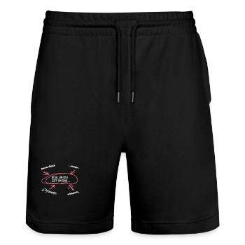 Nur ja heißt ja! §177 StGB Abs. 2 Sexualstrafrecht - Stanley/Stella Unisex Bio Joggingshorts Trainer  - Schwarz - Vorne - Nik (191cm) & Marisol (170cm)