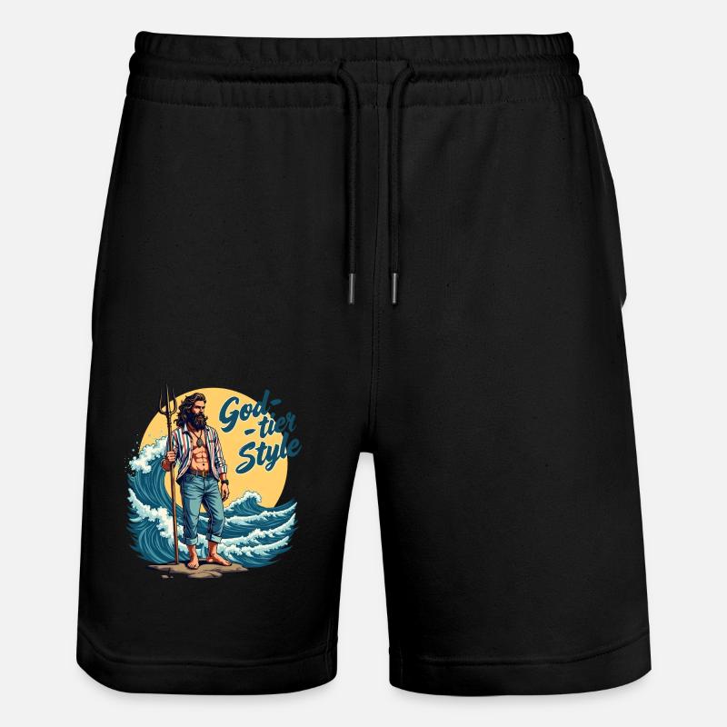 God Tier Style - Hipster Poseidon - Stanley/Stella Unisex Bio Joggingshorts Trainer  - Schwarz