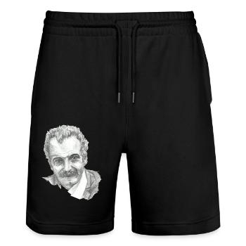 Georges Brassens - Stanley/Stella Unisex Bio Joggingshorts Trainer  - Schwarz - Vorne - Nik (191cm) & Marisol (170cm)