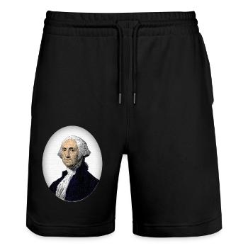 George Washington - Short de jogging bio TRAINER Stanley/Stella unisexe - noir - Devant - Nik (191cm) & Marisol (170cm)