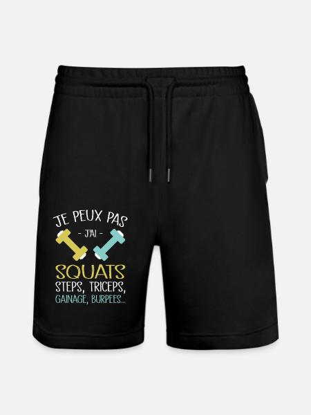I Can't I Have Squats - Stanley/Stella Trainer Unisex Organic Jogging Shorts - black