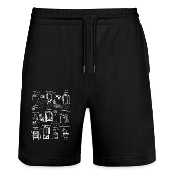 Brasseries - Short de jogging bio TRAINER Stanley/Stella unisexe - noir - Devant - Nik (191cm) & Marisol (170cm)