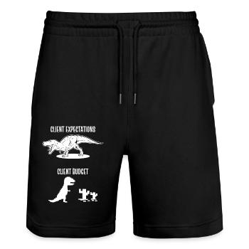 Designer Graphic Designer Designer Artist - Stanley/Stella Trainer Unisex Organic Jogging Shorts - black - Front - Nik (191cm) & Marisol (170cm)
