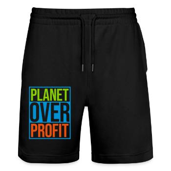 Planète sur le devis de profit - Short de jogging bio TRAINER Stanley/Stella unisexe - noir - Devant - Nik (191cm) & Marisol (170cm)