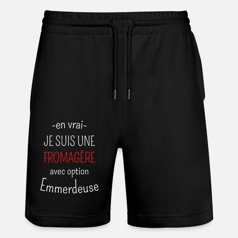 Fromagère avec option Emmerdeuse - Short de jogging bio TRAINER Stanley/Stella unisexe - noir