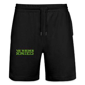 ich bin Pazifist - Stanley/Stella Unisex Bio Joggingshorts Trainer  - Schwarz - Vorne - Nik (191cm) & Marisol (170cm)