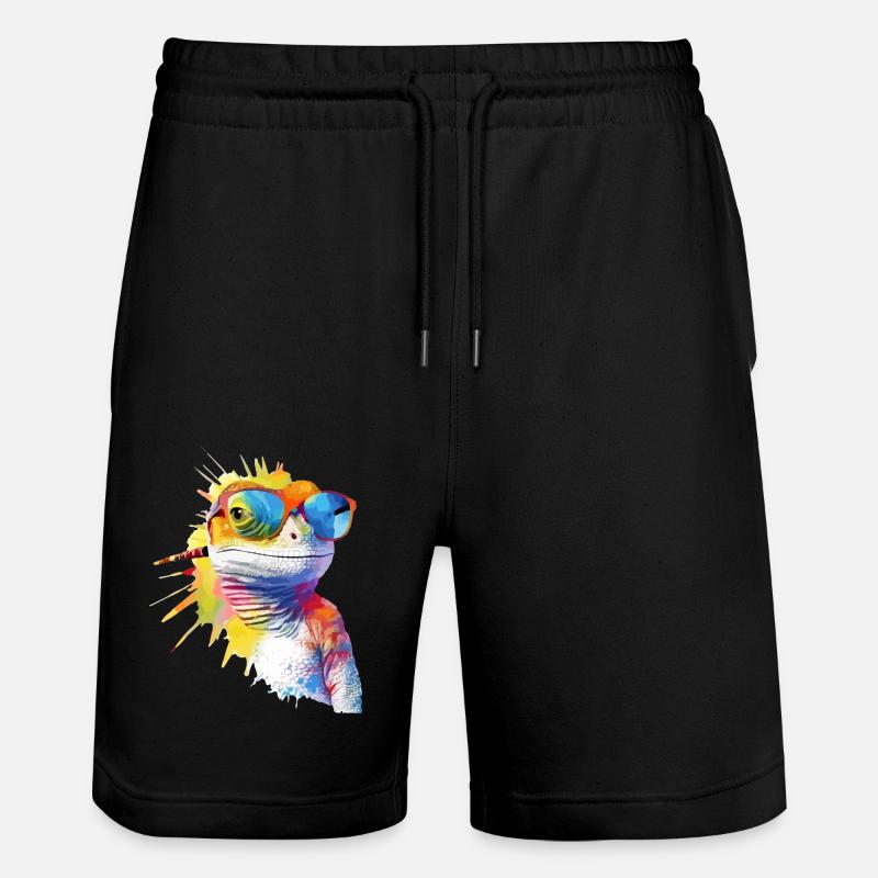 Pik die Eidechse - Stanley/Stella Unisex Bio Joggingshorts Trainer  - Schwarz